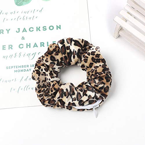 Velvet Hair Scrunchies with Hidden Zipper Pocket - 12 Piece Set