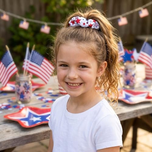 3-Pack Patriotic 4th of July Hair Scrunchies - American Star Design