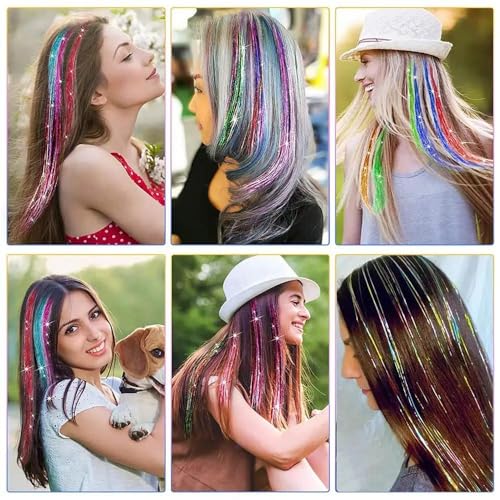 Lyric Selection Mixed Color 20in Hair Tinsel I Tip Extensions Kit with Beads & Accessories