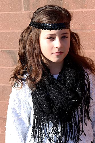 Kenz Laurenz Sequin Headband Pack - 12 Sparkly Hairbands for Teens & Women