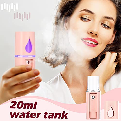Honoson 3Pcs Nano Fan & Facial Steamer Set for Lash Extensions, Pink