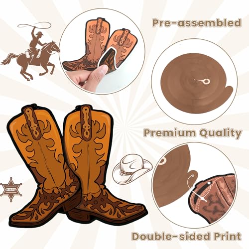 Cowboy Themed Hanging Swirl Decorations - 60 PCS Rodeo Party Supplies