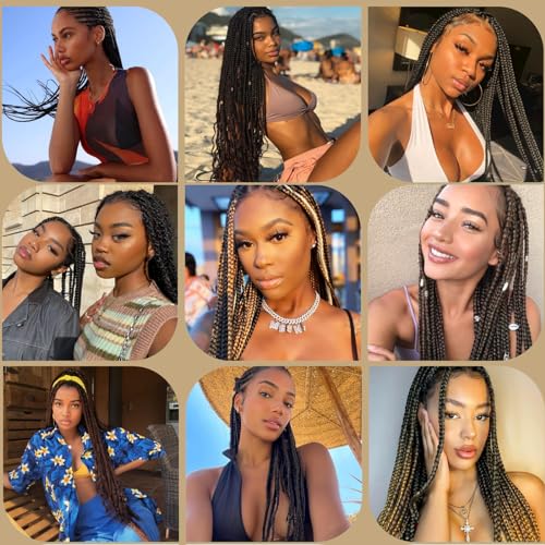 Pre Stretched Braiding Hair 24 Inch 6 Packs for Knotless & Senegalese Styles, 4# Menethe Hair