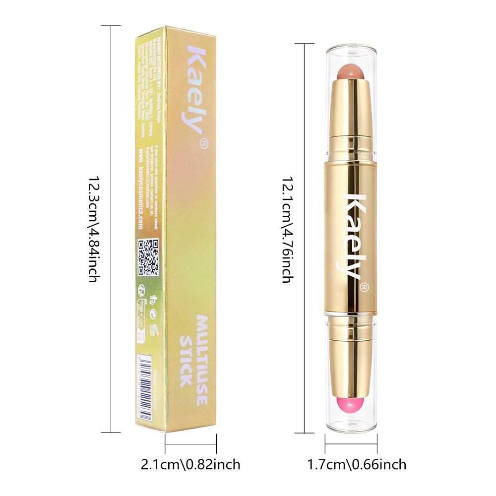 Kaely Contour Blush Multiuse Stick Makeup, Cream Bronzer Contouring Sticks Palette Face Make Up Kit, Ultra-Creamy Radiant Finish Formula, Vegan & Cruelty-free, 03 Beachy Pink
