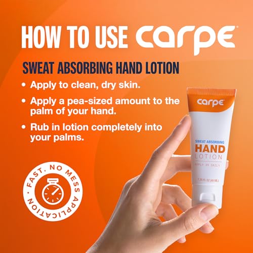 Carpe Sweat Absorbing Hand Lotion - Eucalyptus, 1.35 Fl Oz