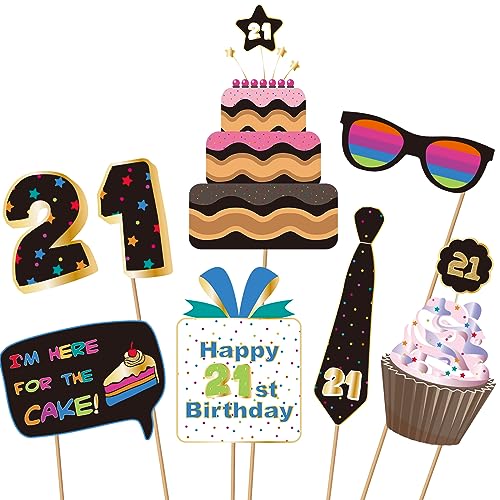 21st Birthday Photo Booth Props - 40 Premium Quality Decorations