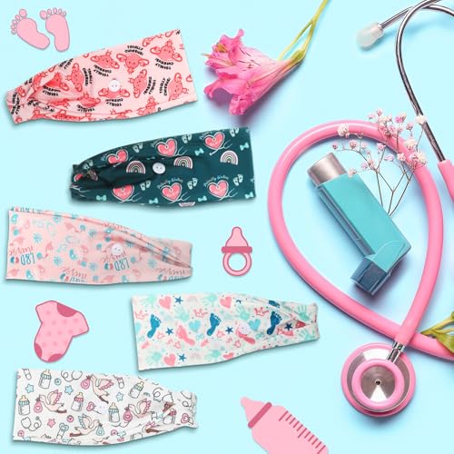 12 Pcs Labor and Delivery Nurse Headbands - Interest Design