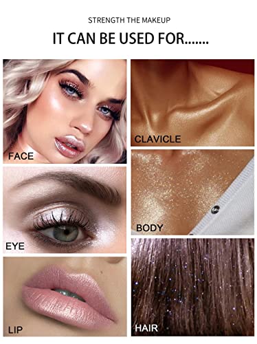 Glitter Powder Highlighter - White Moonbeam Shimmer for Face & Body