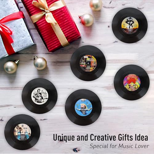 12-Pack Retro Vinyl Record Coasters for Music Lovers