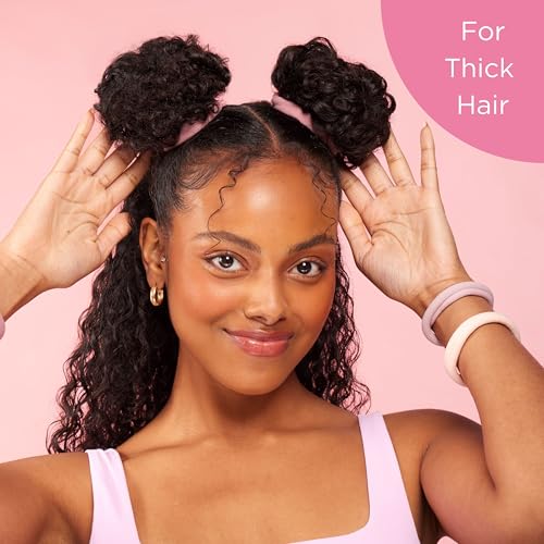 GOODY ComfortFlex Seamless Thick Black Hair Elastics - No Slip, Gentle Hold, Damage-Free Ponytail Ties for All Hair Types (8 Pack of 3)