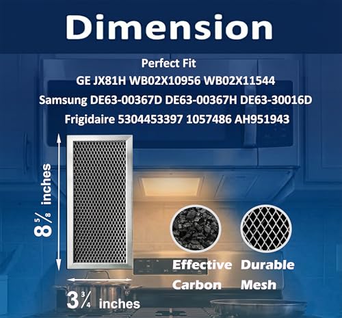 Microwave Charcoal Filter Replacement for GE WB02X10956 & Samsung DE63-30016D