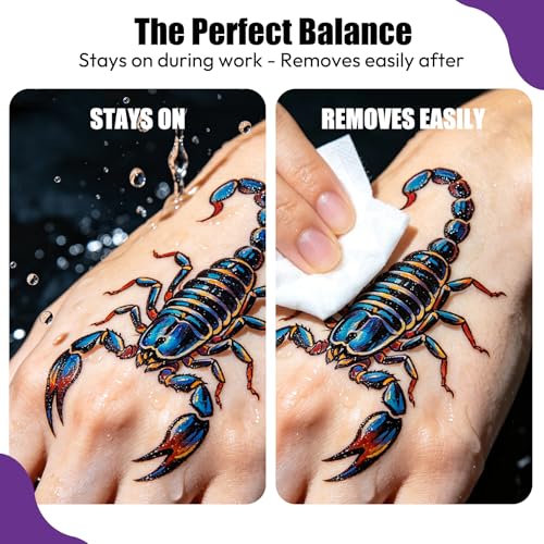 Joyeee Temporary Tattoo Marker Set, 10 Metallic Pens & 139 Stencils