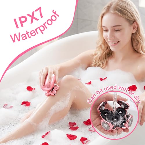 Electric Razors for Women, 5-in-1 Rechargeable Electric Shaver for Women, Waterproof Wet/Dry Womens Electric Razor, Magnetic Razor Head Womens Face Shavers for Legs, Arms, Bikini, Lips, Underarms