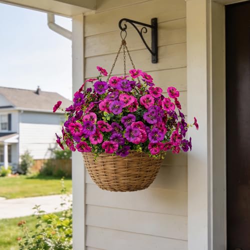 UV Resistant Artificial Pansies Flowers - 12 Bundles for Outdoor Decor