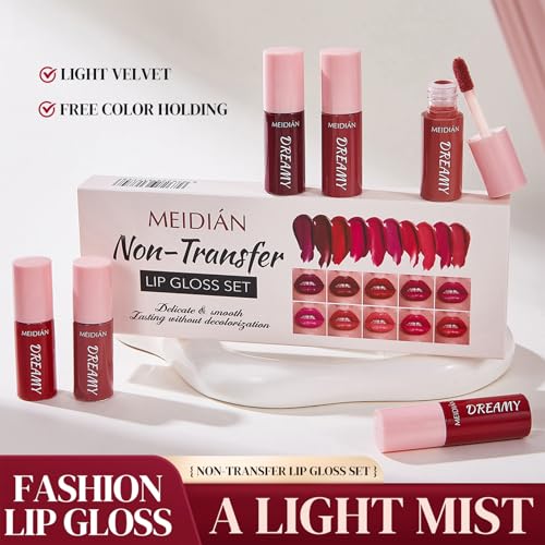 ADMD 10-Piece Velvet Matte Lip Gloss Set - Long-Lasting Hydrating Lip Tint