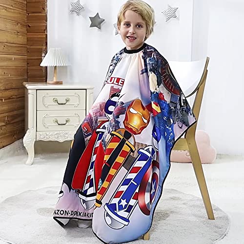 Cartoon Kids Barber Cape - Kids Haircut Cover & Apron for Boys & Girls, 40x50 Inches