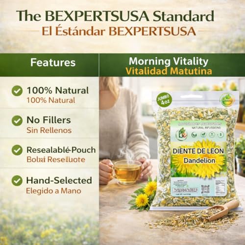Organic Dandelion Herbal Tea - 4 oz Loose Leaf, Caffeine-Free