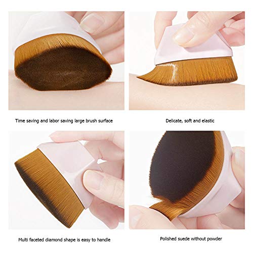QUEMISS 2PC Flat Top Kabuki Foundation Makeup Brush Set - High-Density, Soft Synthetic Bristles