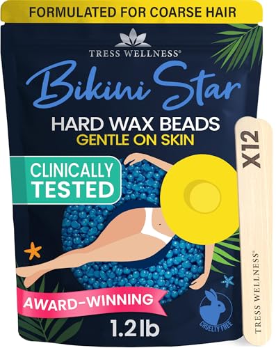 Tress Wellness Hard Wax Beads for Hair Removal - 1.2lb Bikini Wax Kit