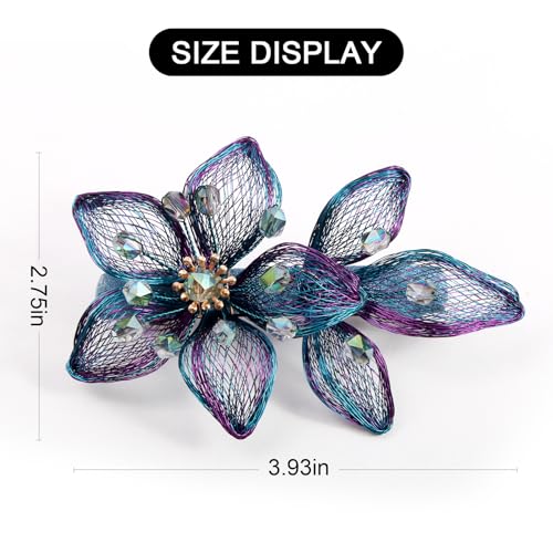 Mistofu Handmade Copper Wire Butterfly Barrette with Crystals