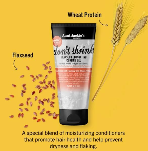 Aunt Jackie's Flaxseed Curling Gel for Natural Hair 3 Oz - Elongating & Frizz Control