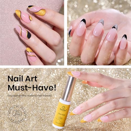 Beetles Gel Nail Art Polish Set D Multicolor 6 pcs French Tip & Glitter Liners