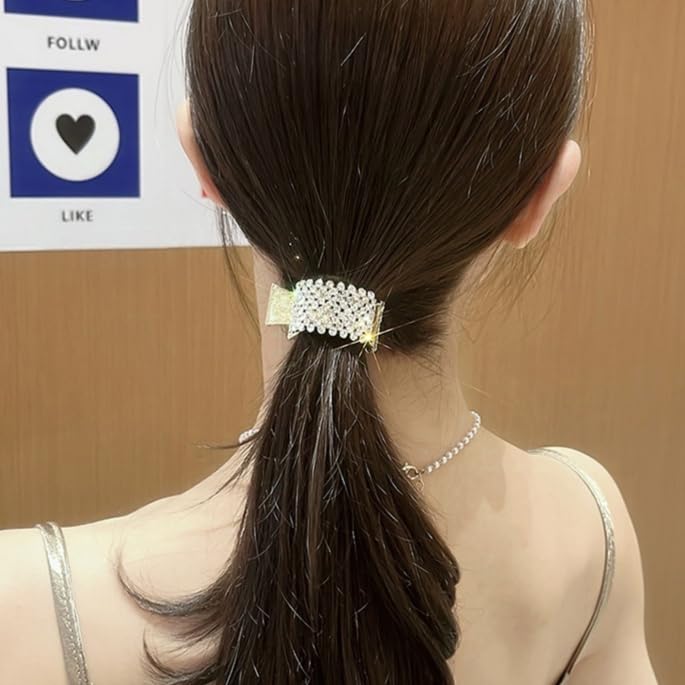 Hair Claw Clips - 3PCS Rhinestone Shark Clips for High Ponytails | Nonslip Hair Accessories for Thick Long Hair