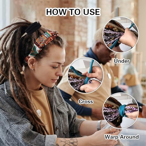 Spiral Lock Hair Ties for Dreadlocks - Handmade Hair Accessories (Black & Dark Blue)