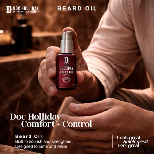 Doc Holliday Beard Oil, Smoked Huckleberry, Softens, Controls & Adds