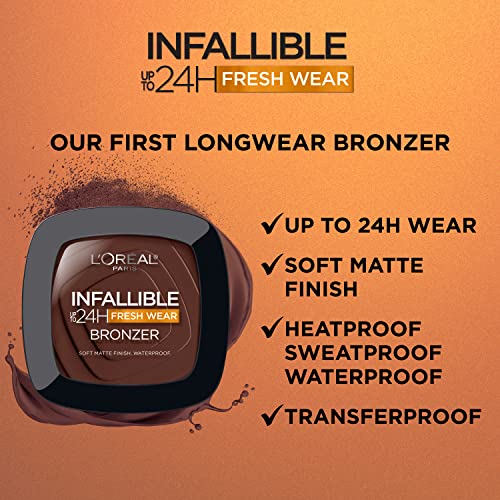 L'Oreal Paris Infallible Bronzer - 24HR Soft Matte, Light Medium, 0.31 oz