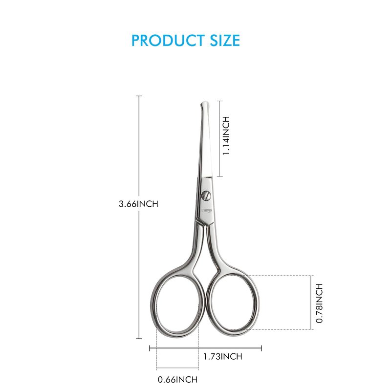 LIVINGO Premium Manicure Rounded Tip Scissors Multi-purpose Stainless Steel Cuticle Pedicure Beauty Grooming Kit for Nail, Eyebrow, Eyelash, Dry Skin, Nose Hair 3.5 inch