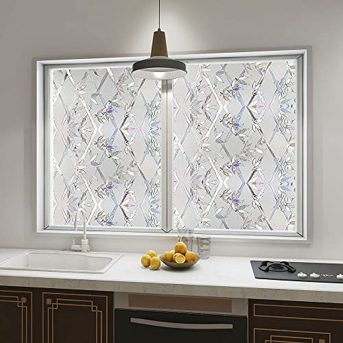 3D Stained Glass Window Privacy Film - Non-Adhesive, Removable