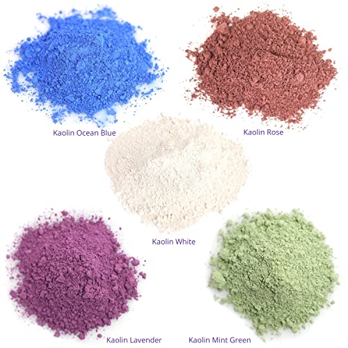 ClearLee Kaolin Clay Powder Sample Pack - 5 Colors for DIY Masks