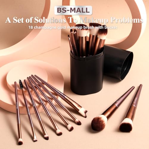 BS-MALL 18 PCS C-Brown Makeup Brush Set for Flawless Application