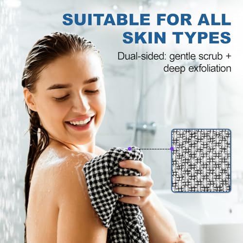 5-Pack Exfoliating Back Scrubber Towels - Dual-Sided Washcloths
