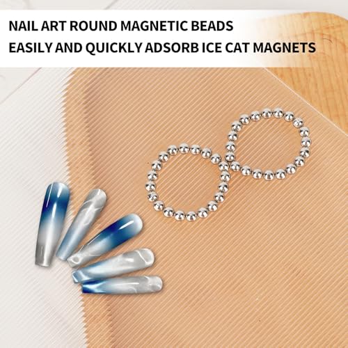 40 Pcs Cat Eye Nail Magnet Balls for Magnetic Nail Art - Strong Round Beads