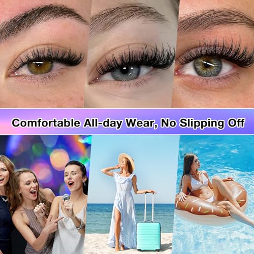 AILAISHI 280pcs DIY Cluster Eyelash Extensions 40D+50D 9-16mm D Curl Fluffy Natural Lashes