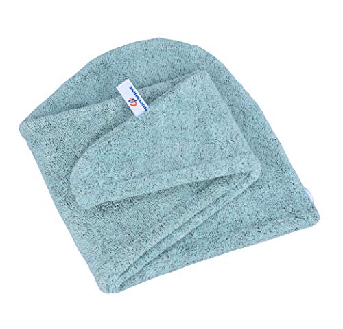 HOPESHINE Microfiber Hair Towel Wrap 3-Pack - Salmon Red, Sea Green, Grey