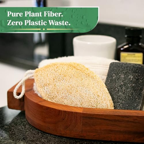 LooLife Natural Loofah Sponge - Exfoliating Leaf Body Scrubber