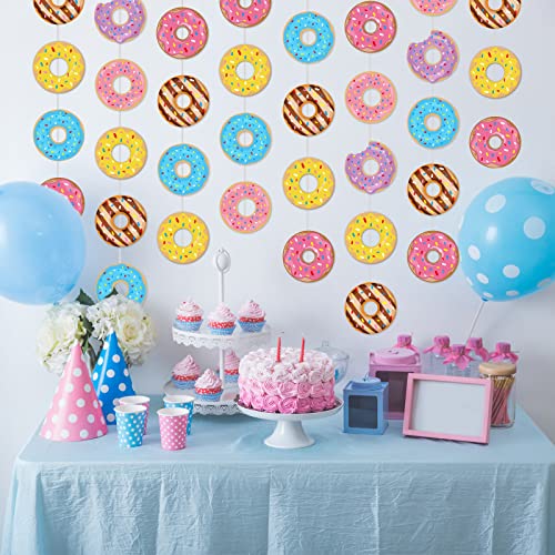 Donut Party Banners Kit - 12 Colorful Hanging Decorations