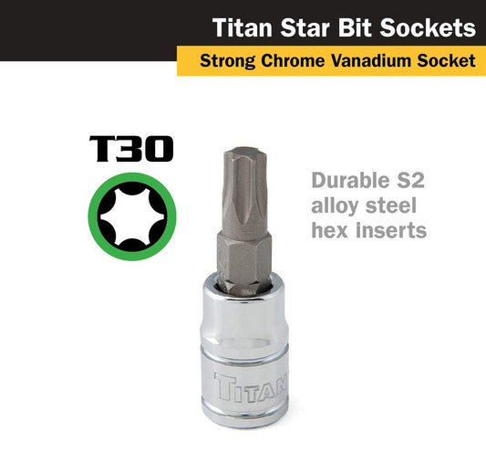 Titan 66930 1/4-Inch Drive x T30 Star Bit Socket
