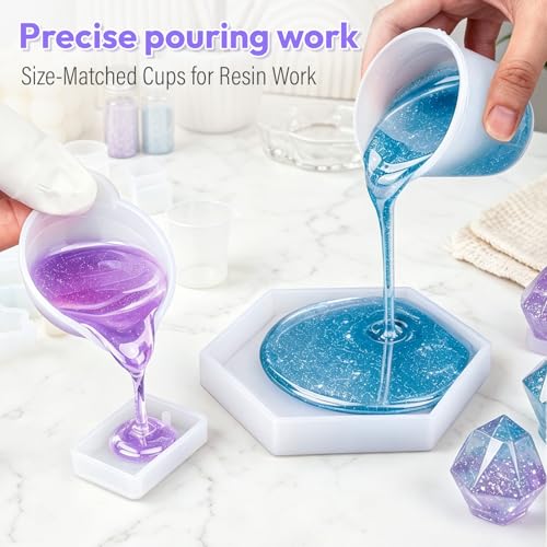 HeyClear Silicone Measuring Cups Kit for Epoxy Resin - 600ml & 100ml