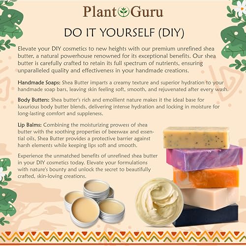 100% Pure African Shea Butter - 1 lb Natural Moisturizer for Skin & Hair