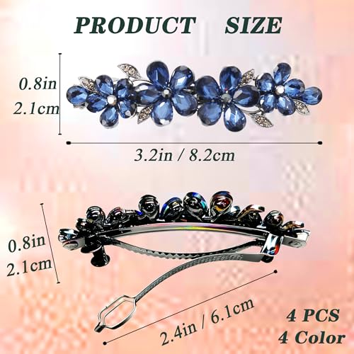 Jakeni Rhinestone Bridal Hair Clips Q1 - Sparkly Crystal Hair Barrettes for Wedding & Formal Wear