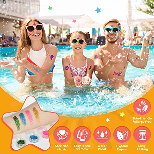 Bledras 30 Colors Glitter Tattoo Kit for Kids - Fun Temporary Tattoos