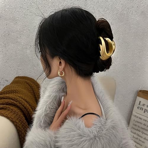 BeeGift 3Pcs Metal Hair Clips Set - Mixed Colors, 4 Inch Geometric Hair Jaw Clips for Women & Girls, Fashion Hair Accessories