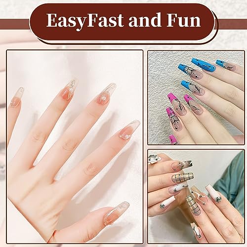 FEBSNOW 600pcs Clear Coffin Nail Tips - Full Cover Acrylic Press On