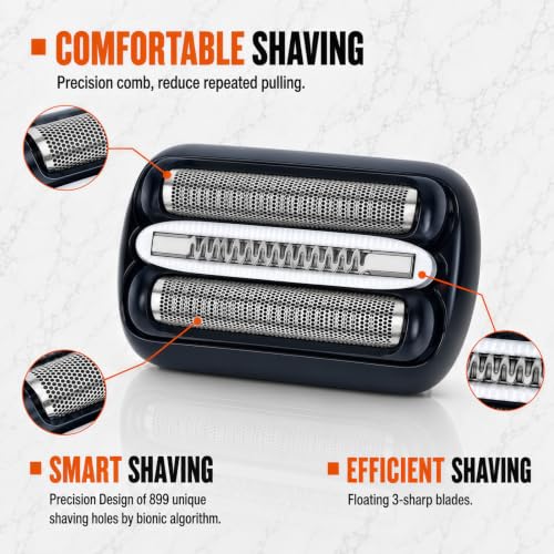 Black 32B Replacement Razor Heads for Braun Series 3 3010s 3040s 3090 - 2 Pack