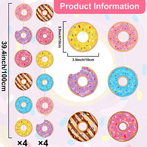 Donut Party Banners Kit - 12 Colorful Hanging Decorations