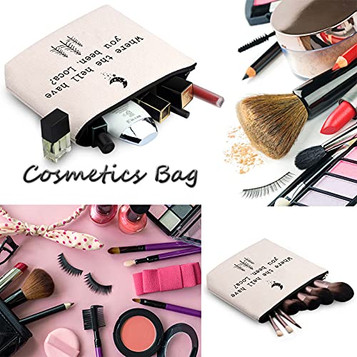 Where The Hell Have You Been Loca Canvas Makeup Bag, Zipper Pouch